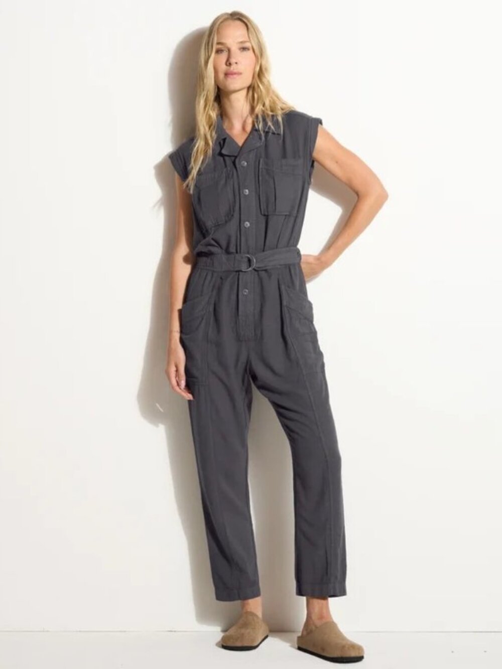 Rowan Lincoln Muscle Tank Jumpsuit in Blue Dusk, M